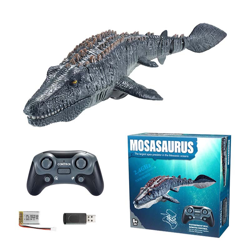 Mosasaurus Dinosaur Toys, Upgrade Remote Control Water Toy, Pool Toys for Kids Ages 4-8, RC Dino with Light and Spray