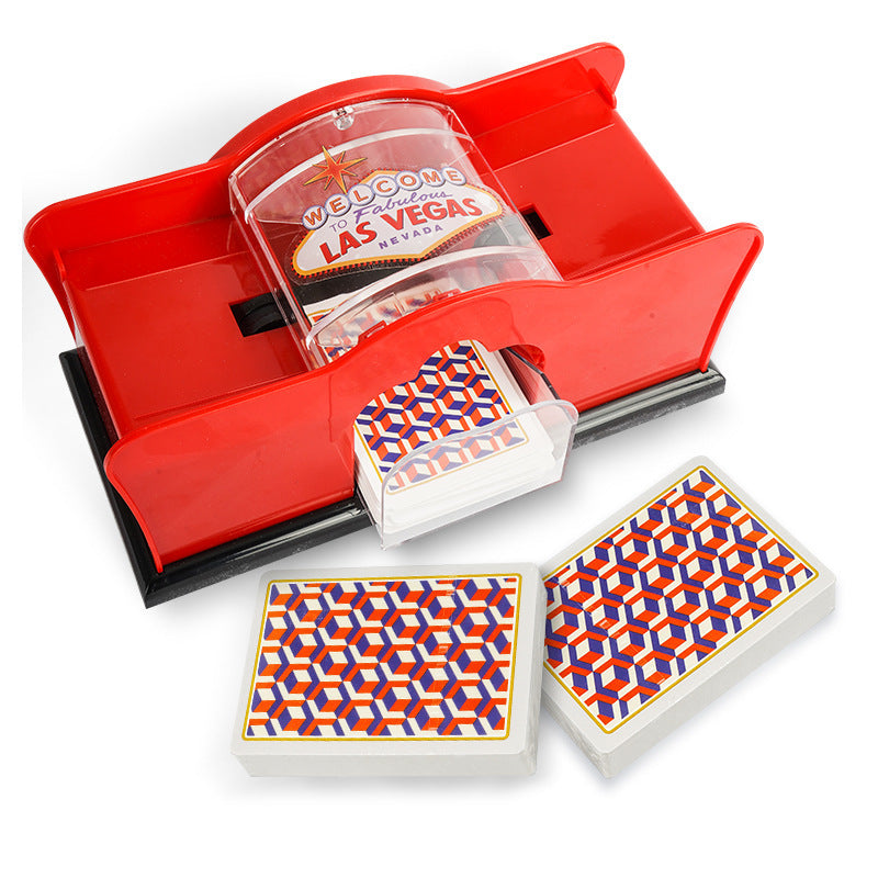 Hand crank shuffler poker shuffler