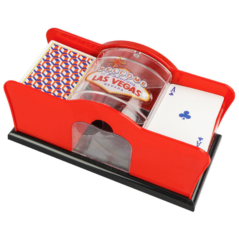 Hand crank shuffler poker shuffler
