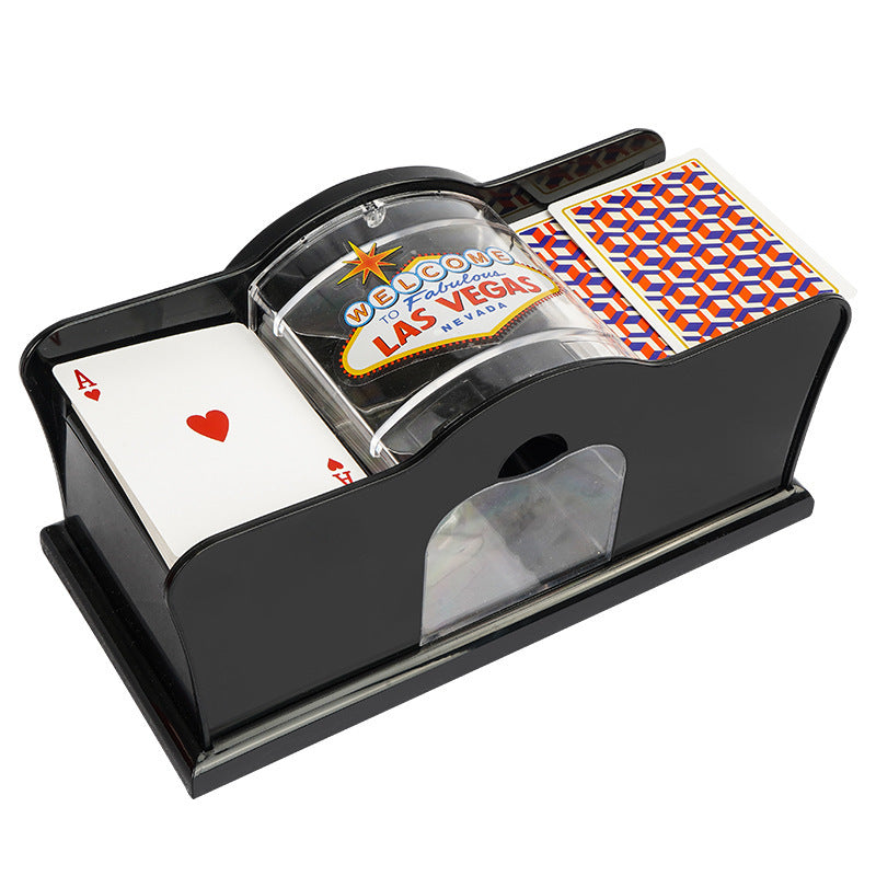 Hand crank shuffler poker shuffler