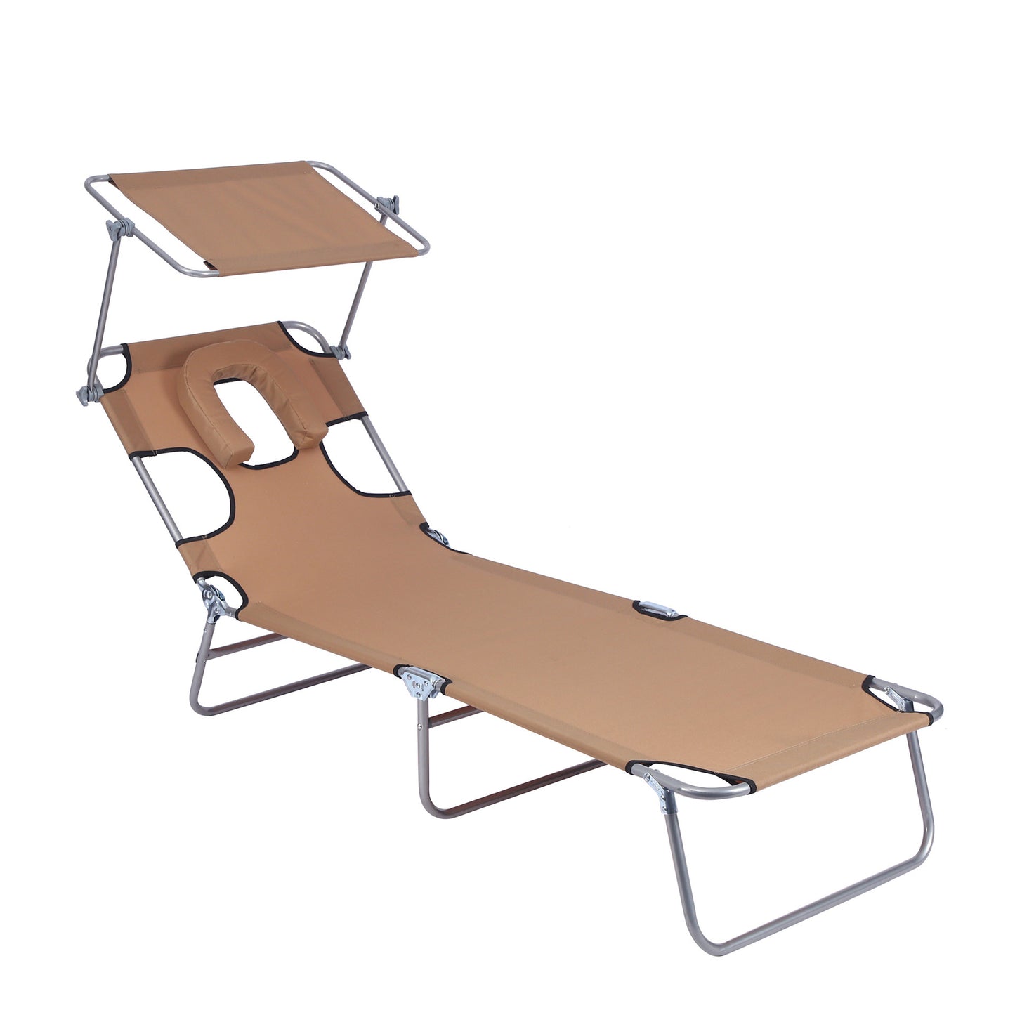 Sun lounge chair with sun tanning function, sun visor for mobile phone, single sun lounge chair