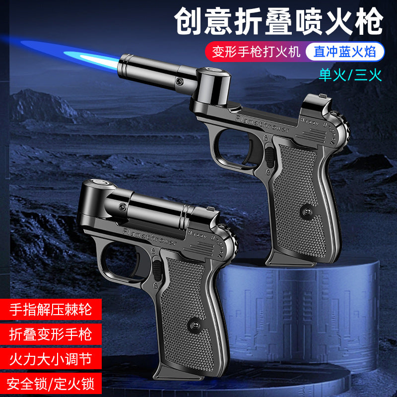 New rotatable foldable nozzle welding spray gun outdoor camping barbecue ignition tool large firepower inflatable lighter