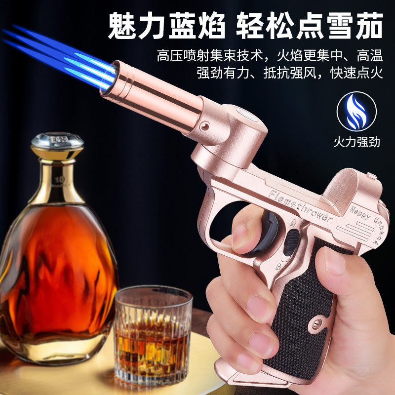 New rotatable foldable nozzle welding spray gun outdoor camping barbecue ignition tool large firepower inflatable lighter