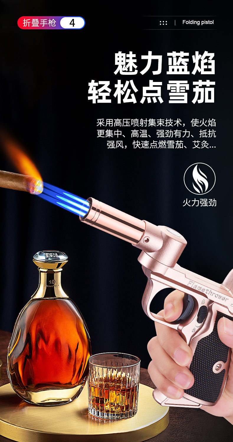 New rotatable foldable nozzle welding spray gun outdoor camping barbecue ignition tool large firepower inflatable lighter