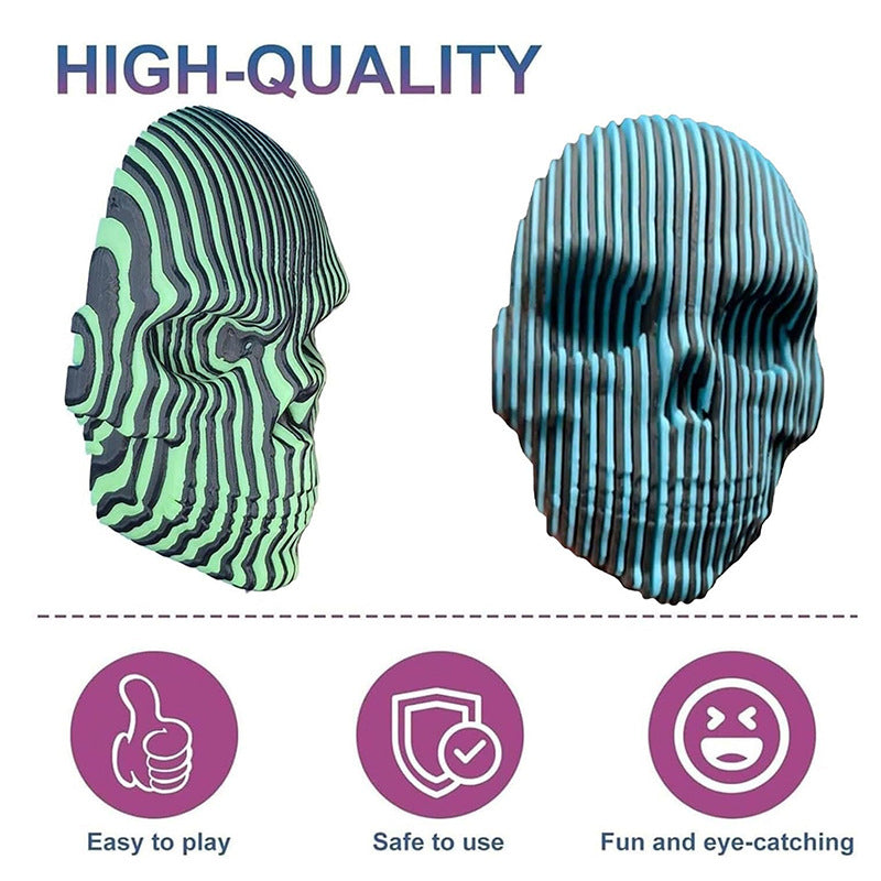 3D printed luminous quantum skull decoration