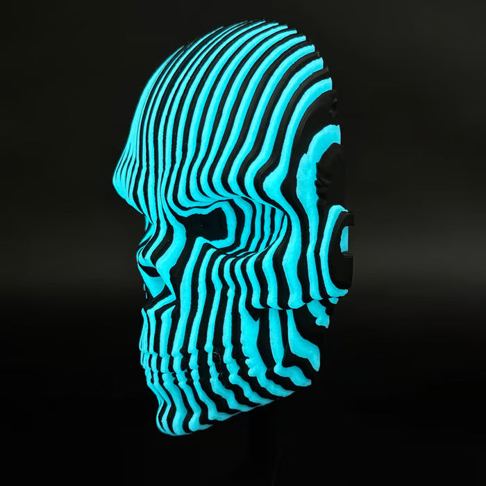 3D printed luminous quantum skull decoration
