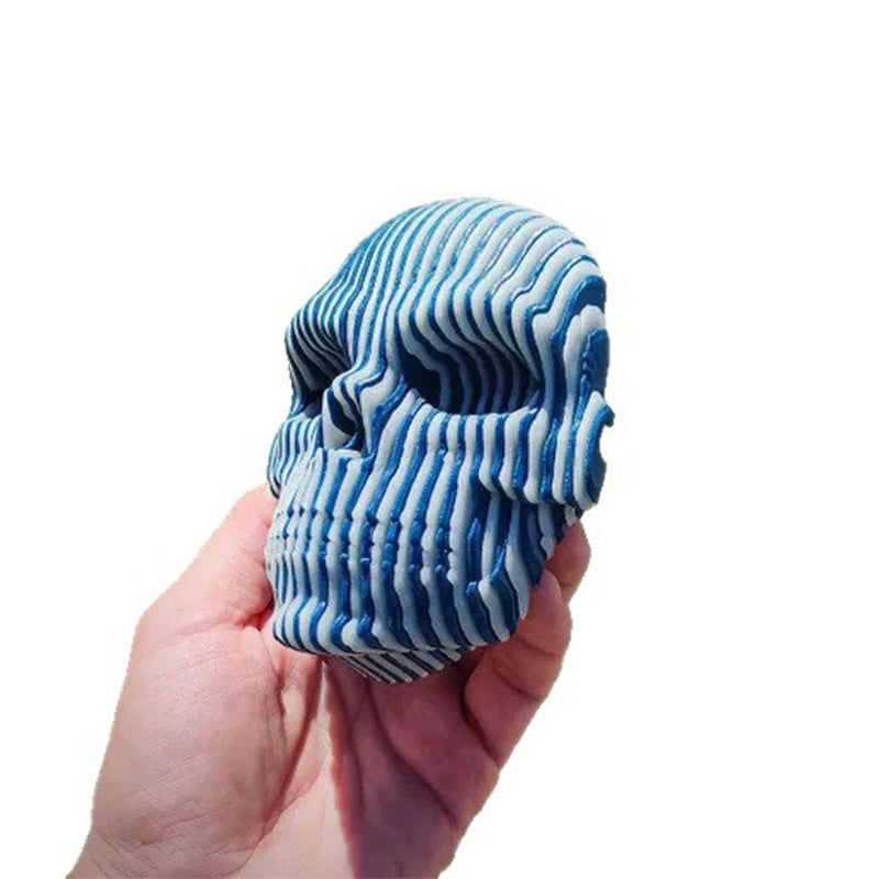 3D printed luminous quantum skull decoration