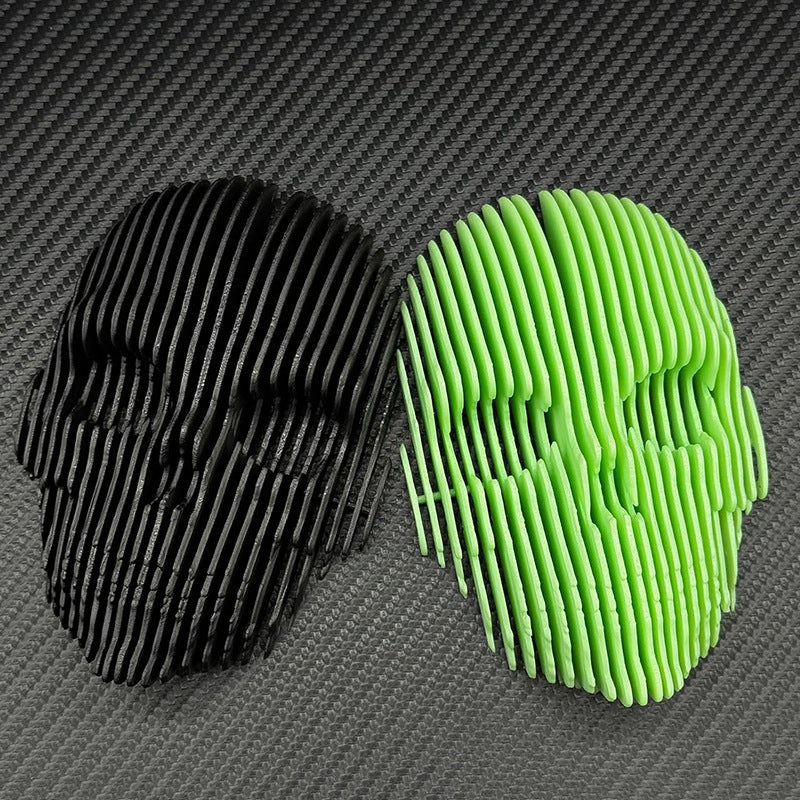 3D printed luminous quantum skull decoration