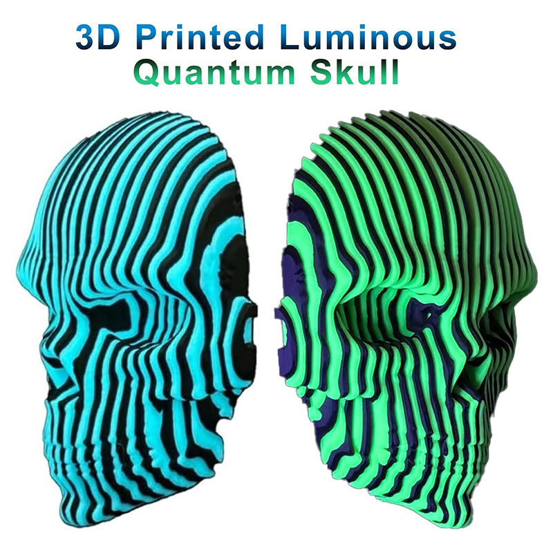 3D printed luminous quantum skull decoration