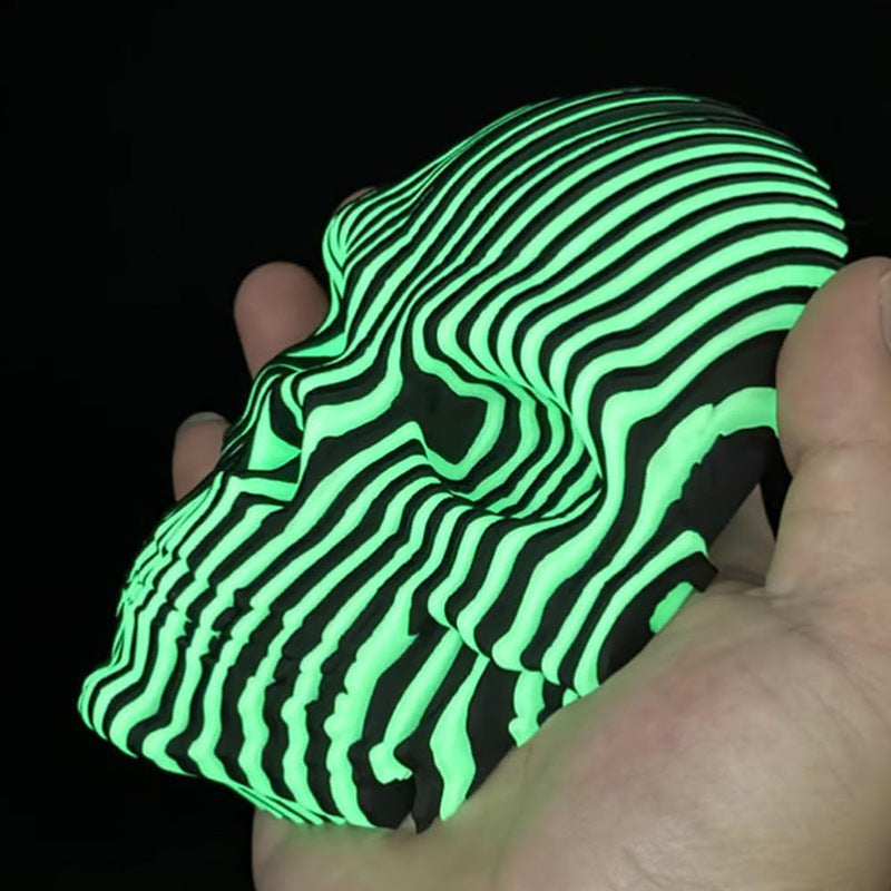 3D printed luminous quantum skull decoration