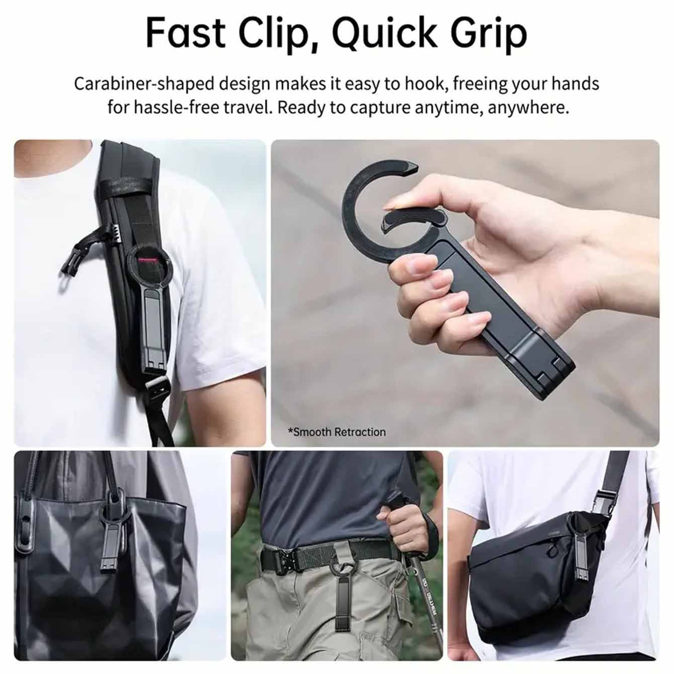2025 New Mobile Phone Magnetic Bracket Mountaineering Buckle Multi-function Shooting Bracket Portable Live Streaming Tripod Mobile Phone Bracket