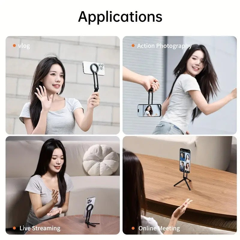 2025 New Mobile Phone Magnetic Bracket Mountaineering Buckle Multi-function Shooting Bracket Portable Live Streaming Tripod Mobile Phone Bracket