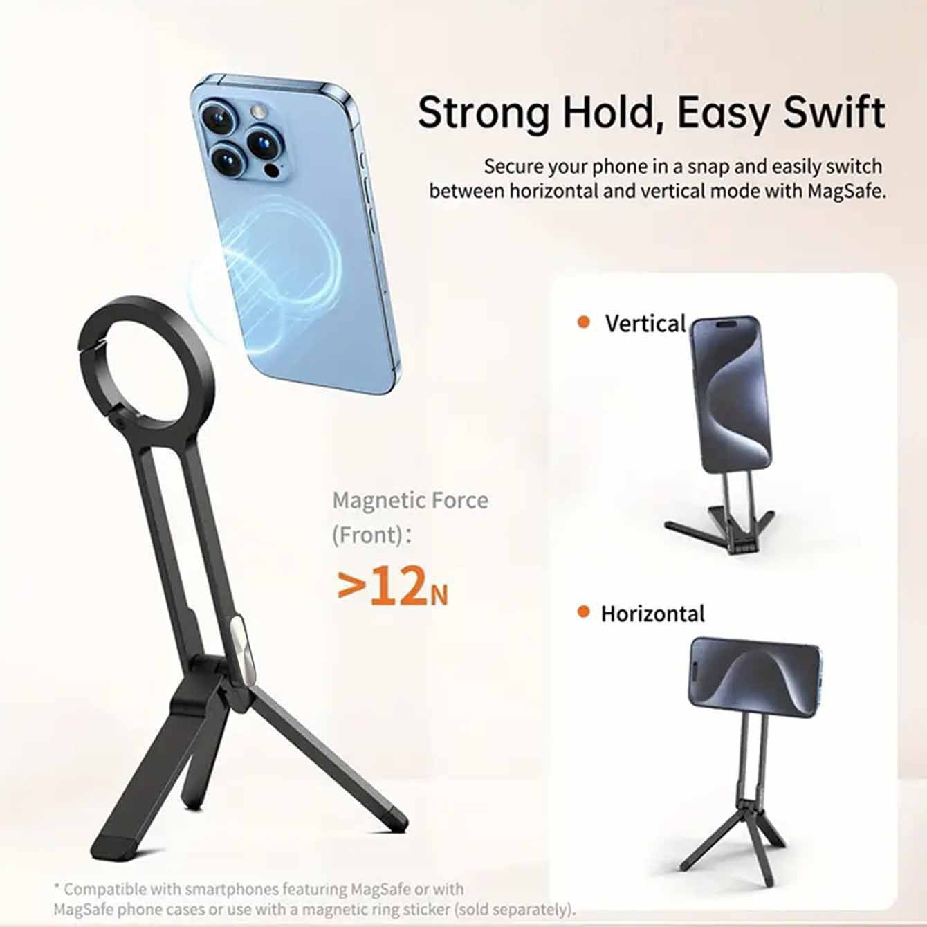 2025 New Mobile Phone Magnetic Bracket Mountaineering Buckle Multi-function Shooting Bracket Portable Live Streaming Tripod Mobile Phone Bracket
