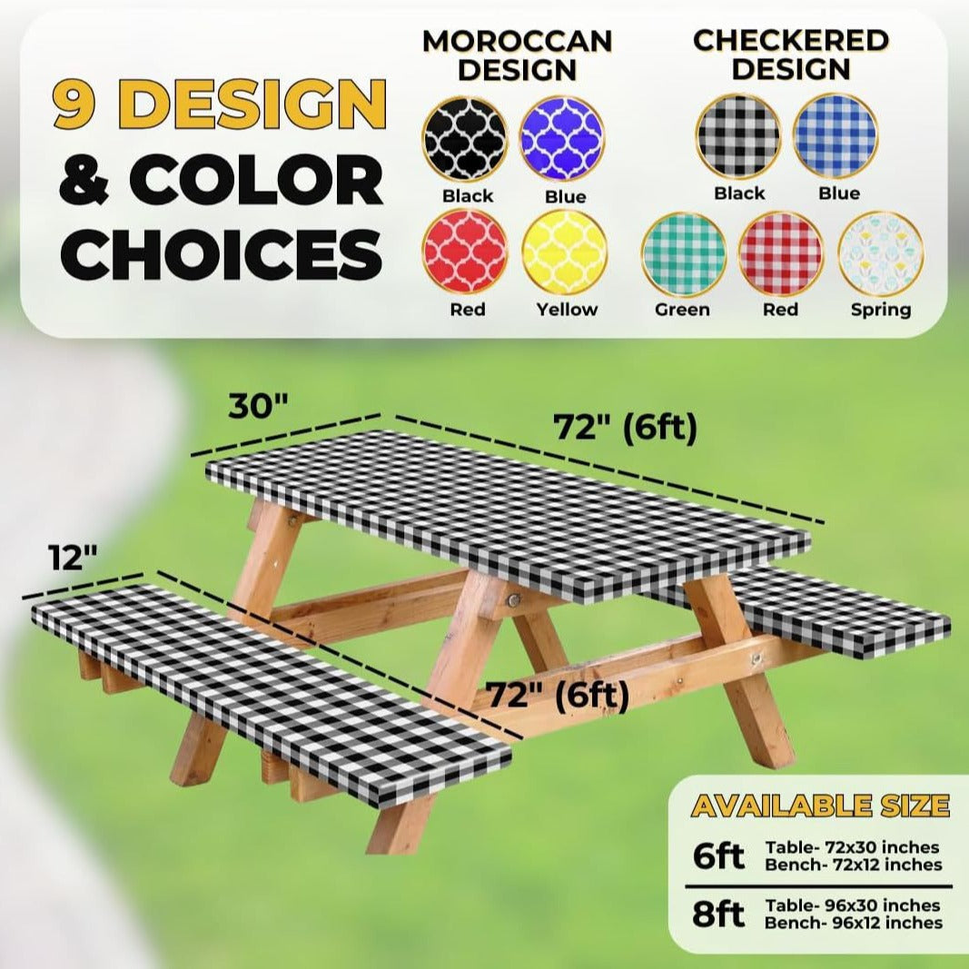 Outdoor picnic table three-piece set waterproof, oil-proof and stain-resistant table and chair covers