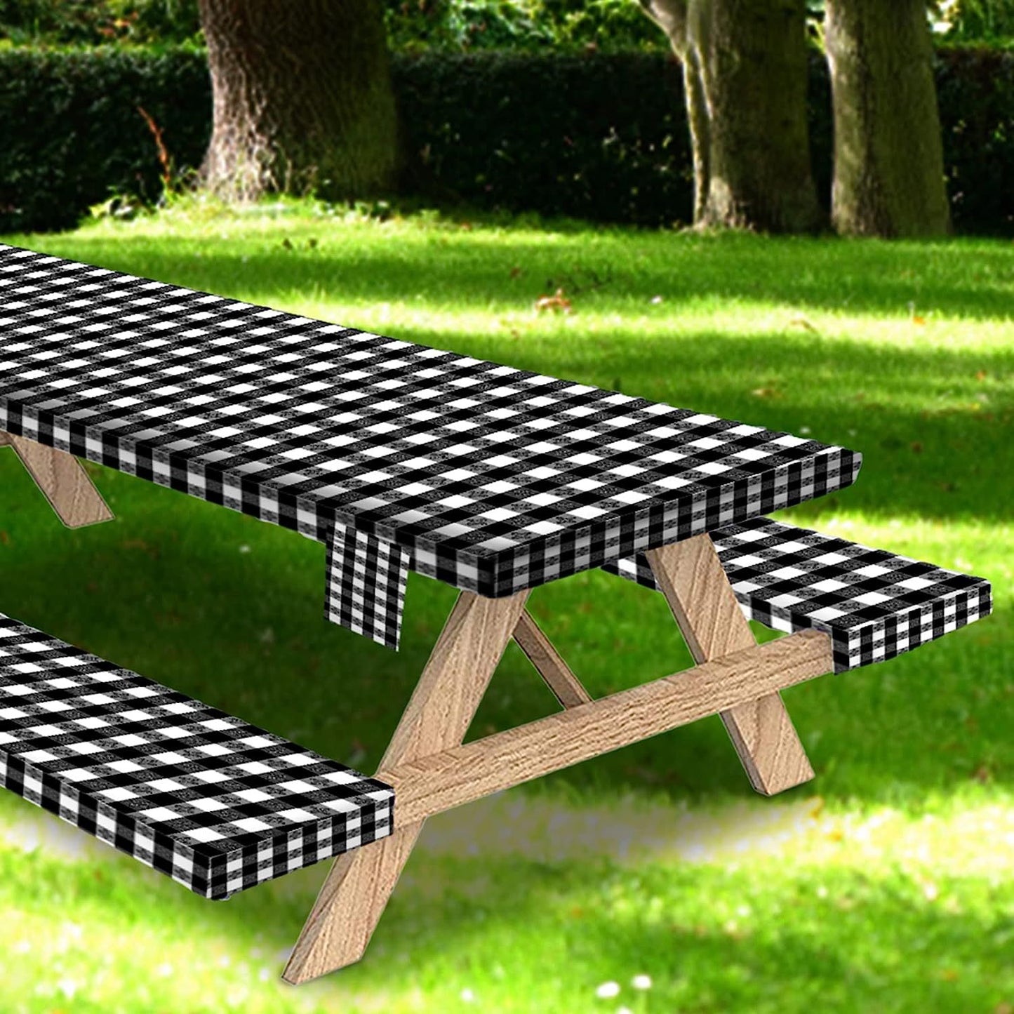 Outdoor picnic table three-piece set waterproof, oil-proof and stain-resistant table and chair covers