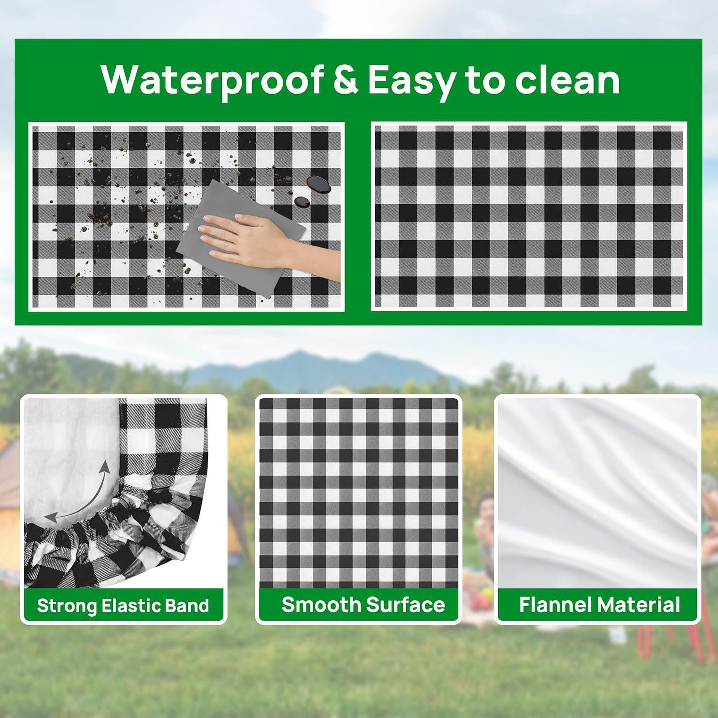 Outdoor picnic table three-piece set waterproof, oil-proof and stain-resistant table and chair covers