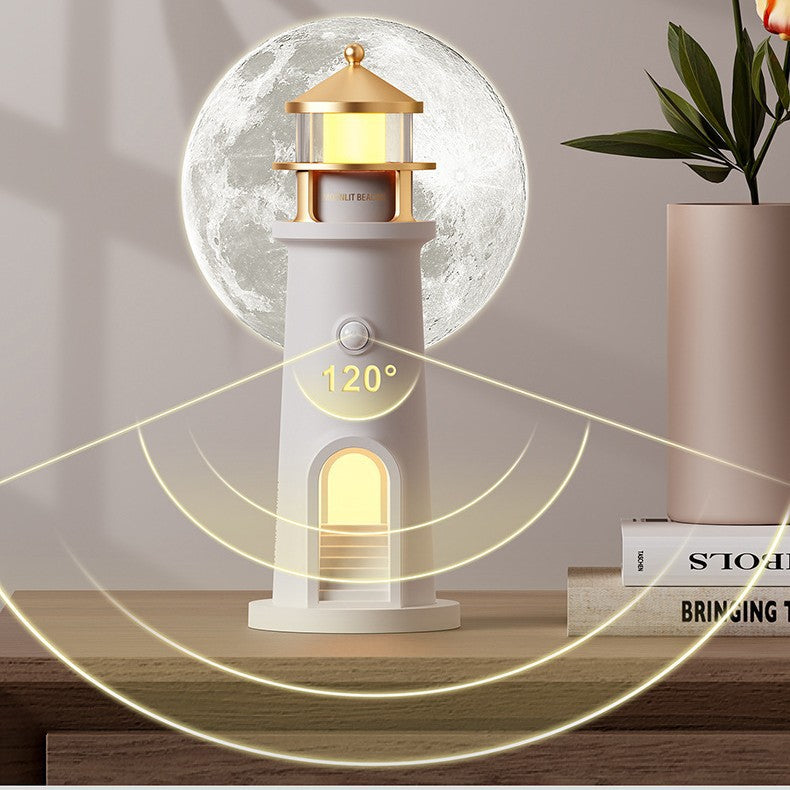 Moonlight lighthouse projection lamp atmosphere bedroom bedside with sleeping night light