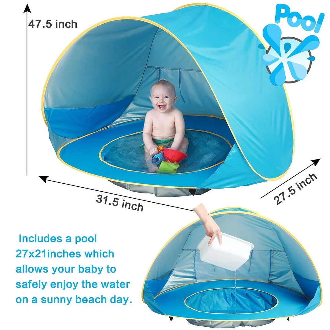 Baby Beach Shelter Tent with Folding Pool