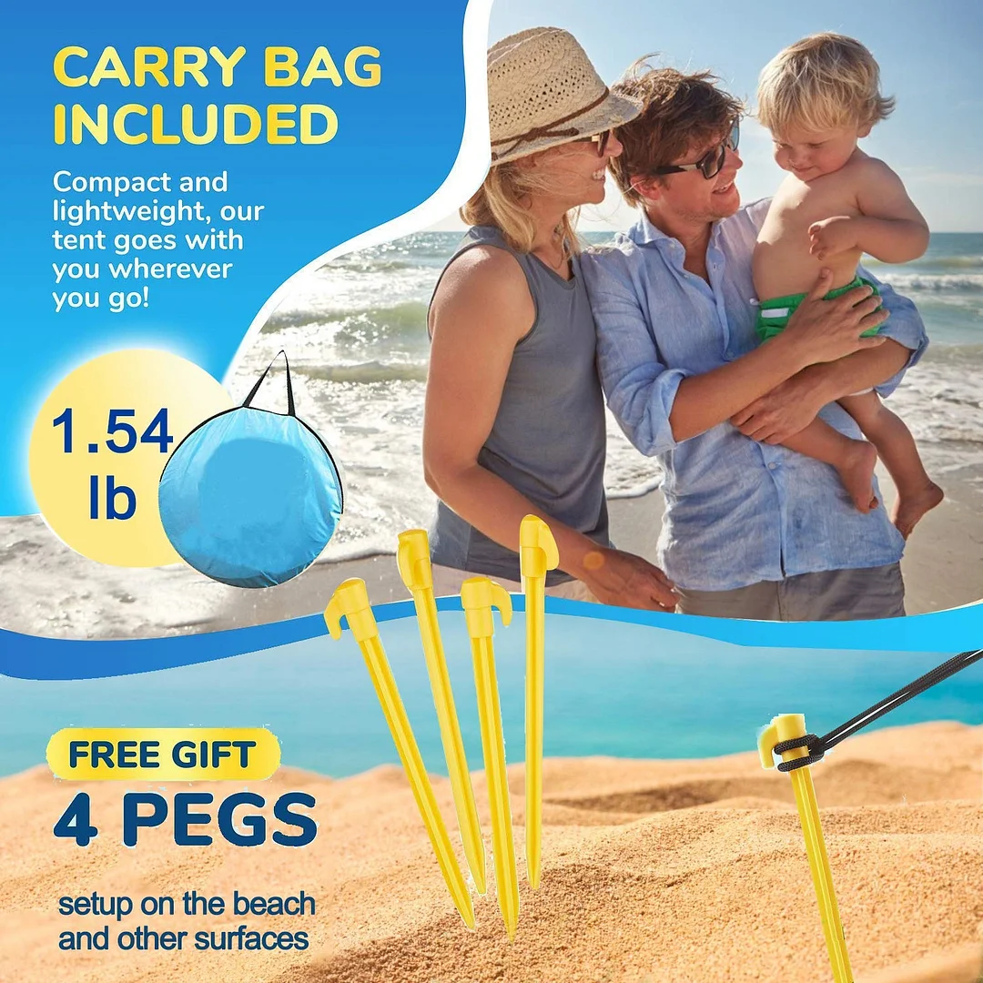 Baby Beach Shelter Tent with Folding Pool