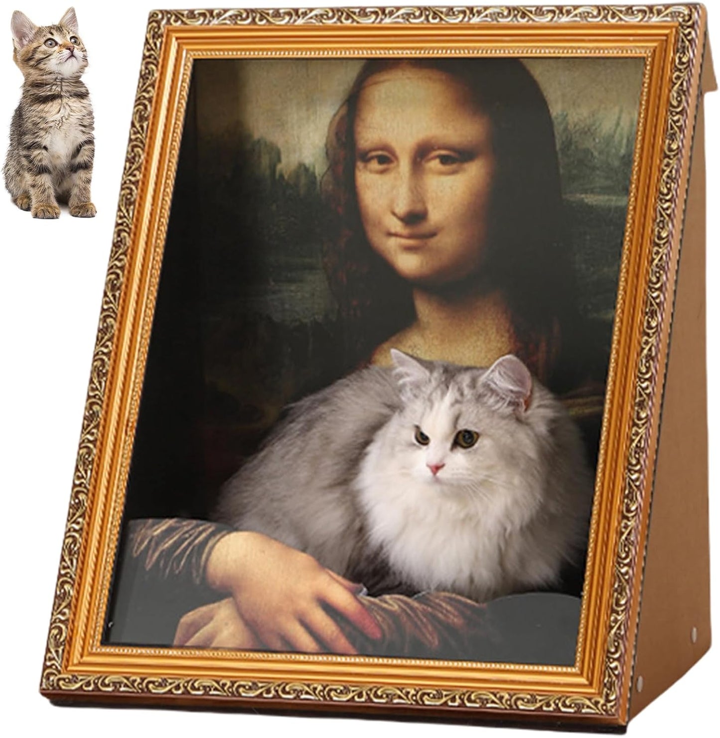 Art 3D Oil Painting with Armrest Front Panel Cat Scratching Post
