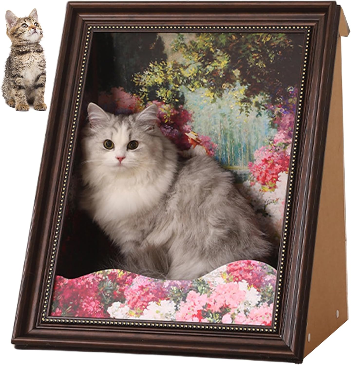 Art 3D Oil Painting with Armrest Front Panel Cat Scratching Post