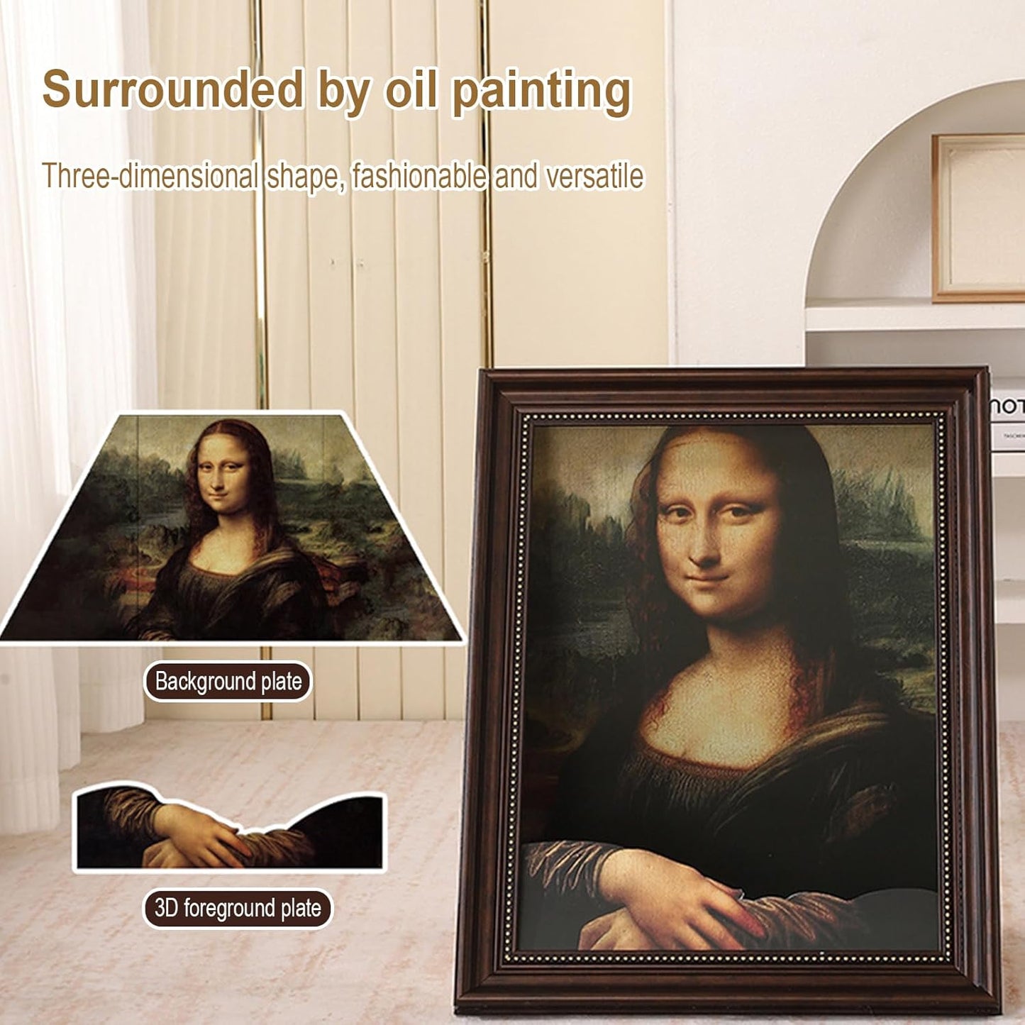 Art 3D Oil Painting with Armrest Front Panel Cat Scratching Post