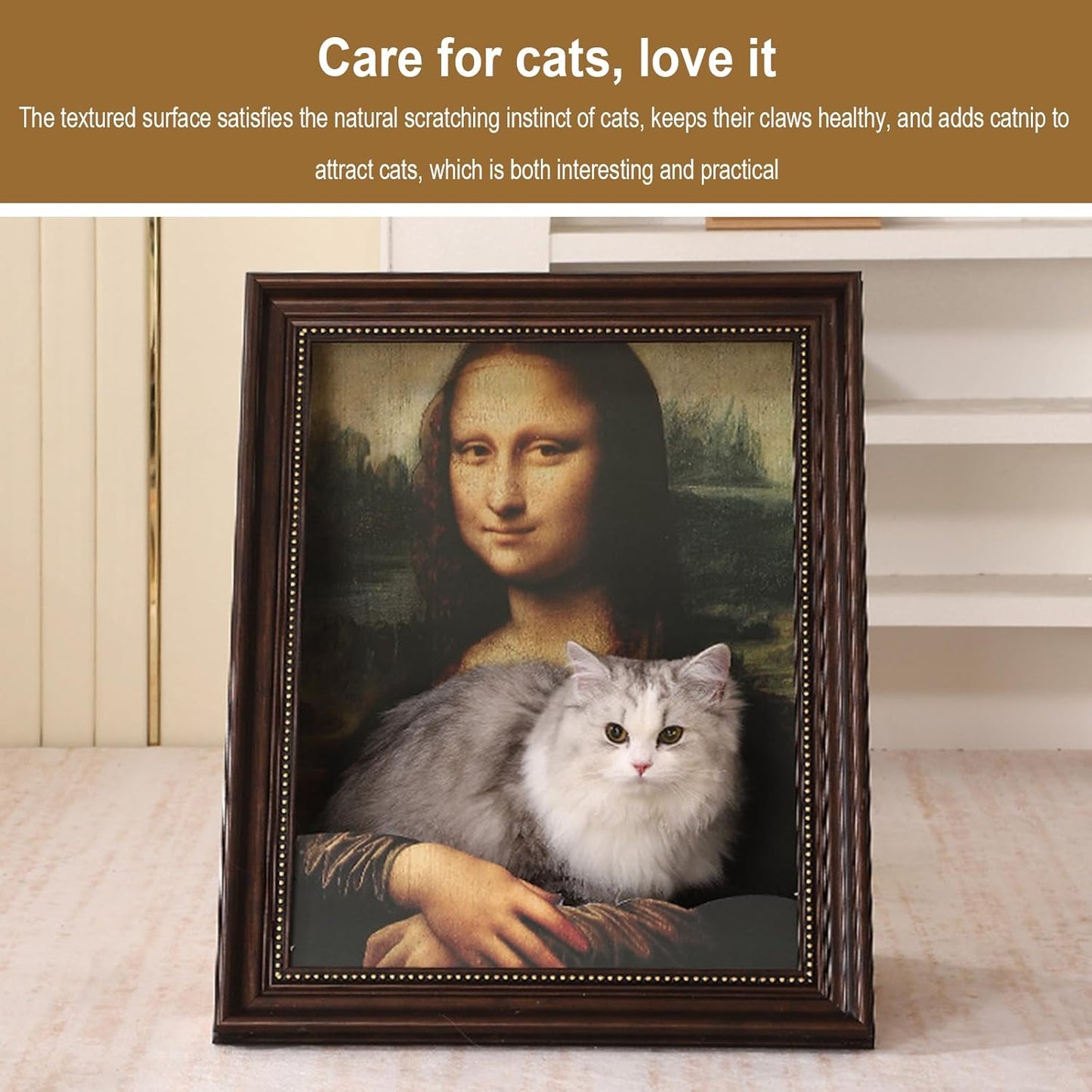 Art 3D Oil Painting with Armrest Front Panel Cat Scratching Post