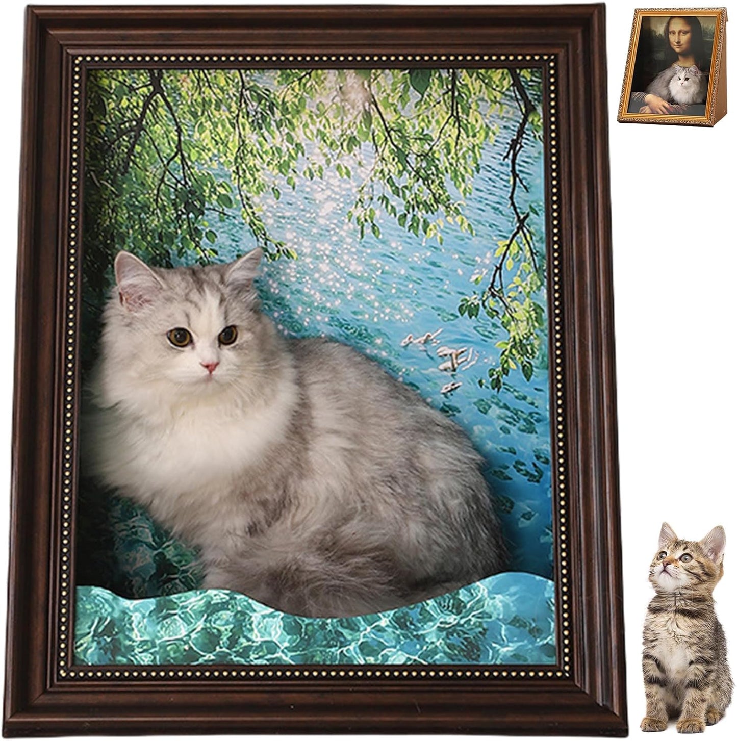 Art 3D Oil Painting with Armrest Front Panel Cat Scratching Post