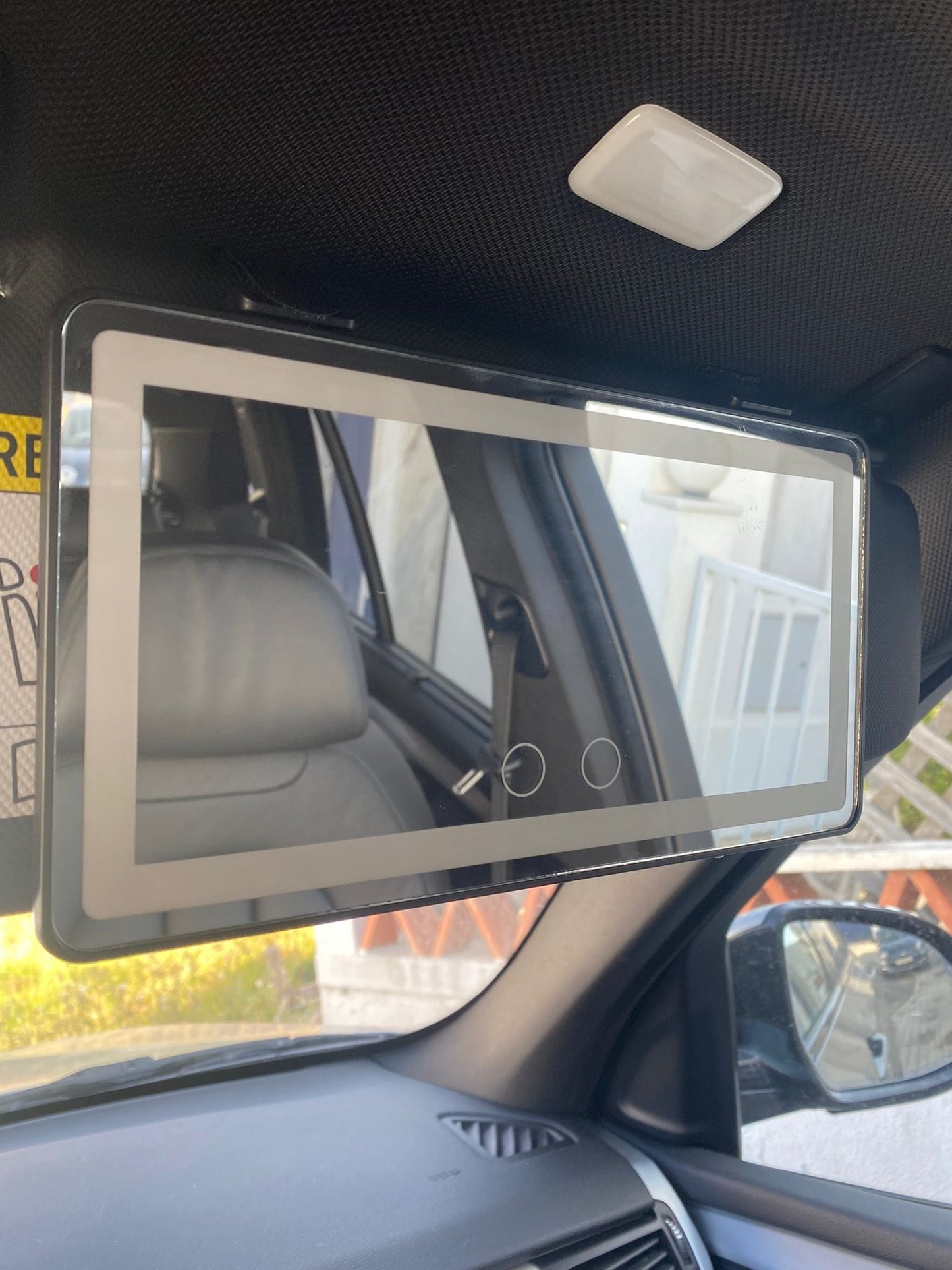 LED car makeup mirror with light touch