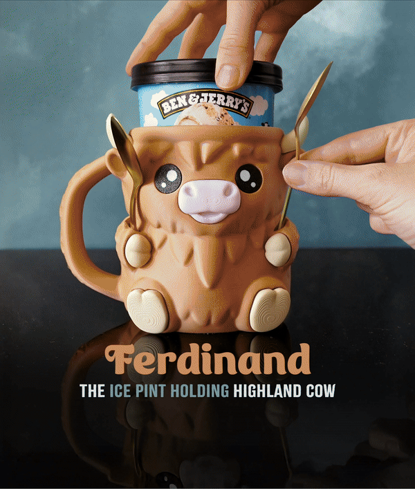 Highland Cow Ice Pint Holder