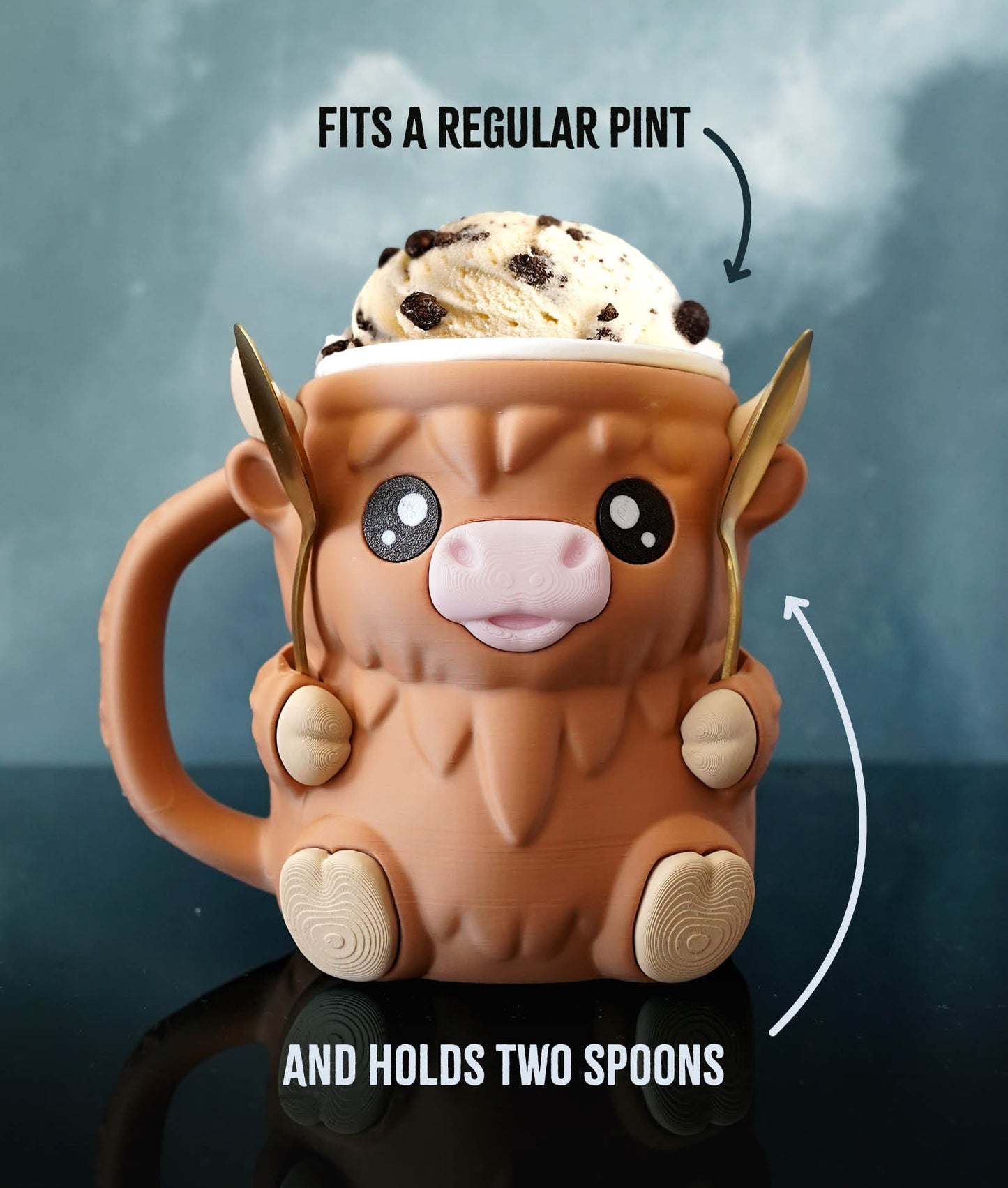 Highland Cow Ice Pint Holder
