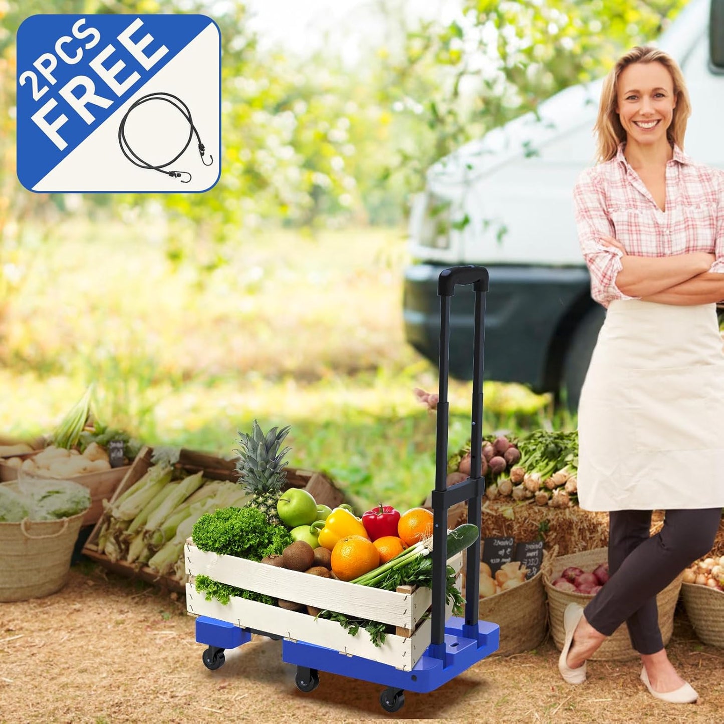 Folding Trolley, 500 lb Heavy Duty Luggage Trolley