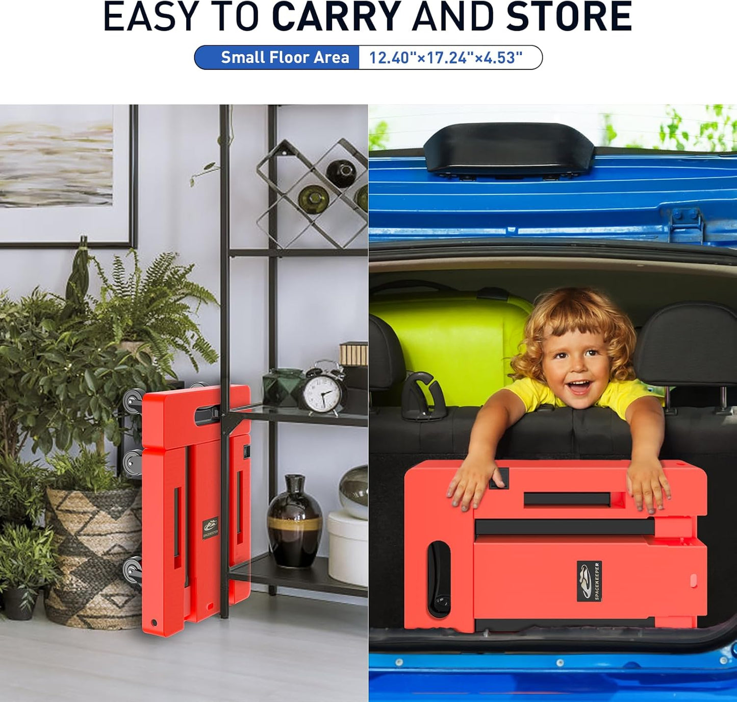 Folding Trolley, 500 lb Heavy Duty Luggage Trolley