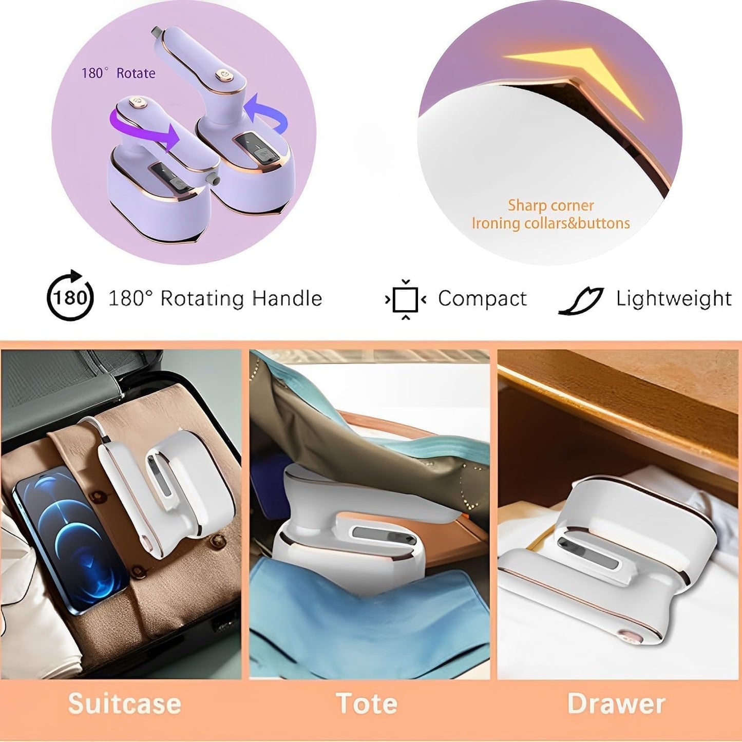 Mini handheld steamer can be used wet or dry
