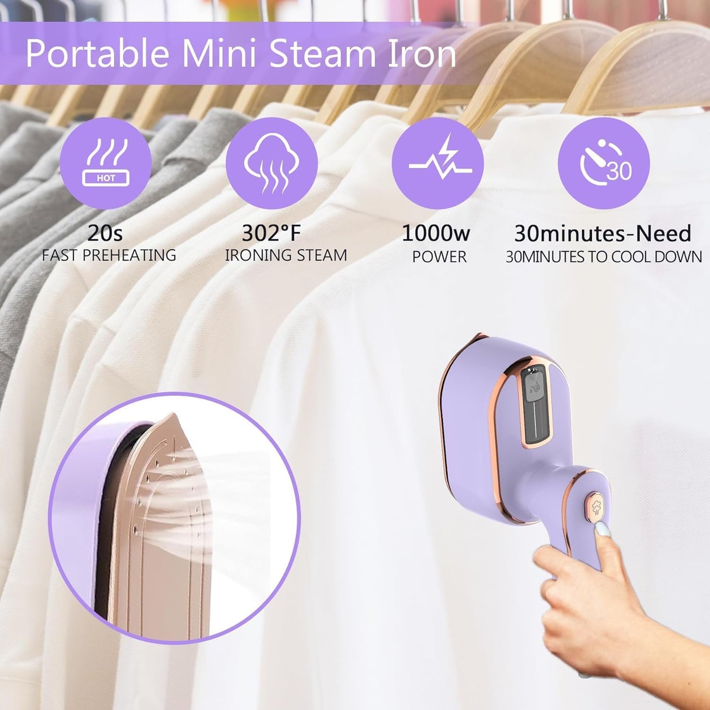 Mini handheld steamer can be used wet or dry