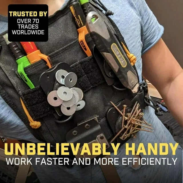 Father's Day Gifts Magnetic Tool Holder-Clip-On Belt Magnet for Screws,Nails,Hammers,Sockets,Pliers,Screwdrivers,Trowels,Drill Bits,Wrenches &More Heavy Duty