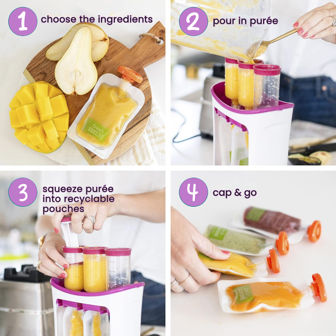 Children's fruit puree squeezer food supplement machine