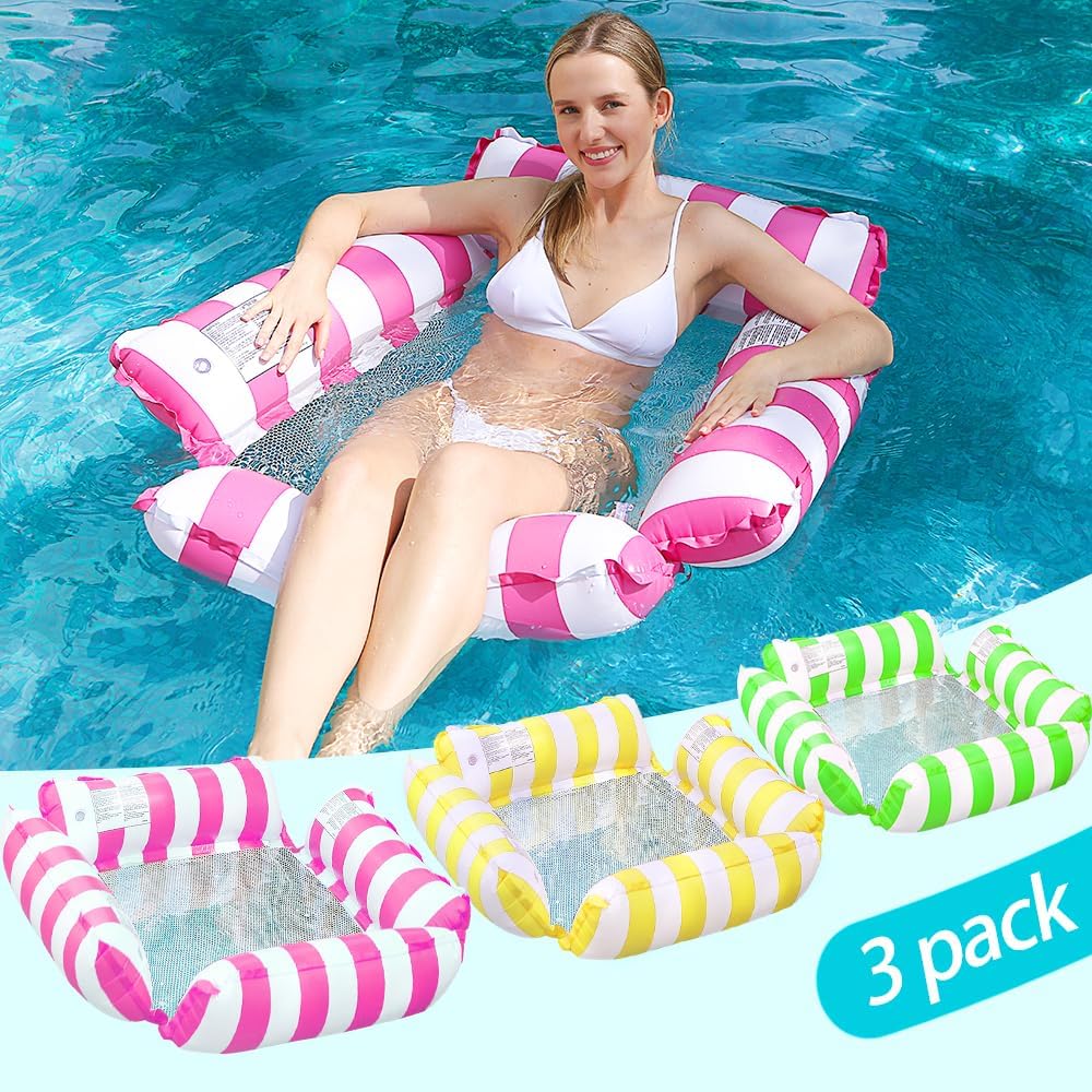 3 Pack Multi-Purpose Drifter Pool Floats for Summer Pool Lake Beach