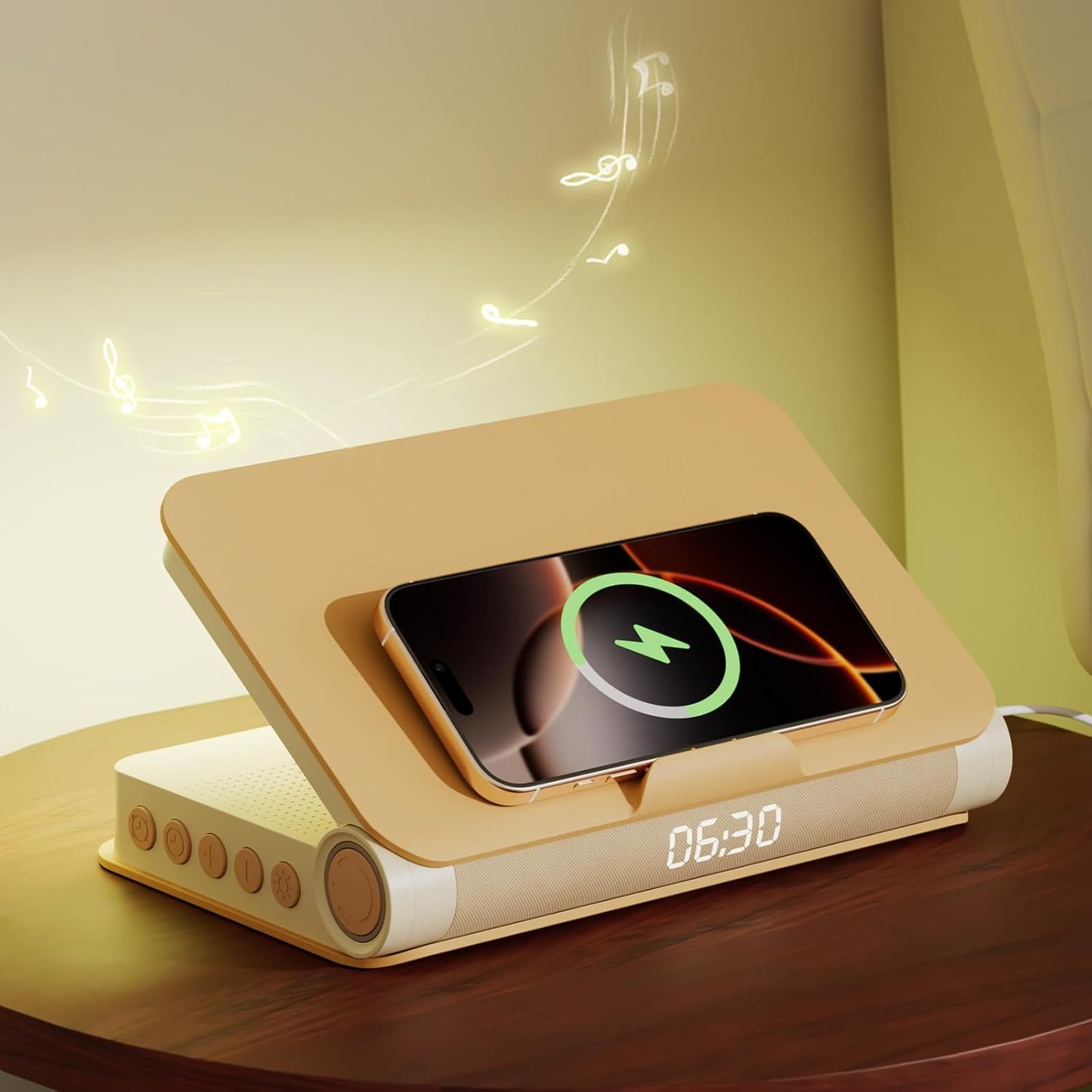 Reading Light Sunrise Alarm Clock Wireless Charging Bluetooth Speaker