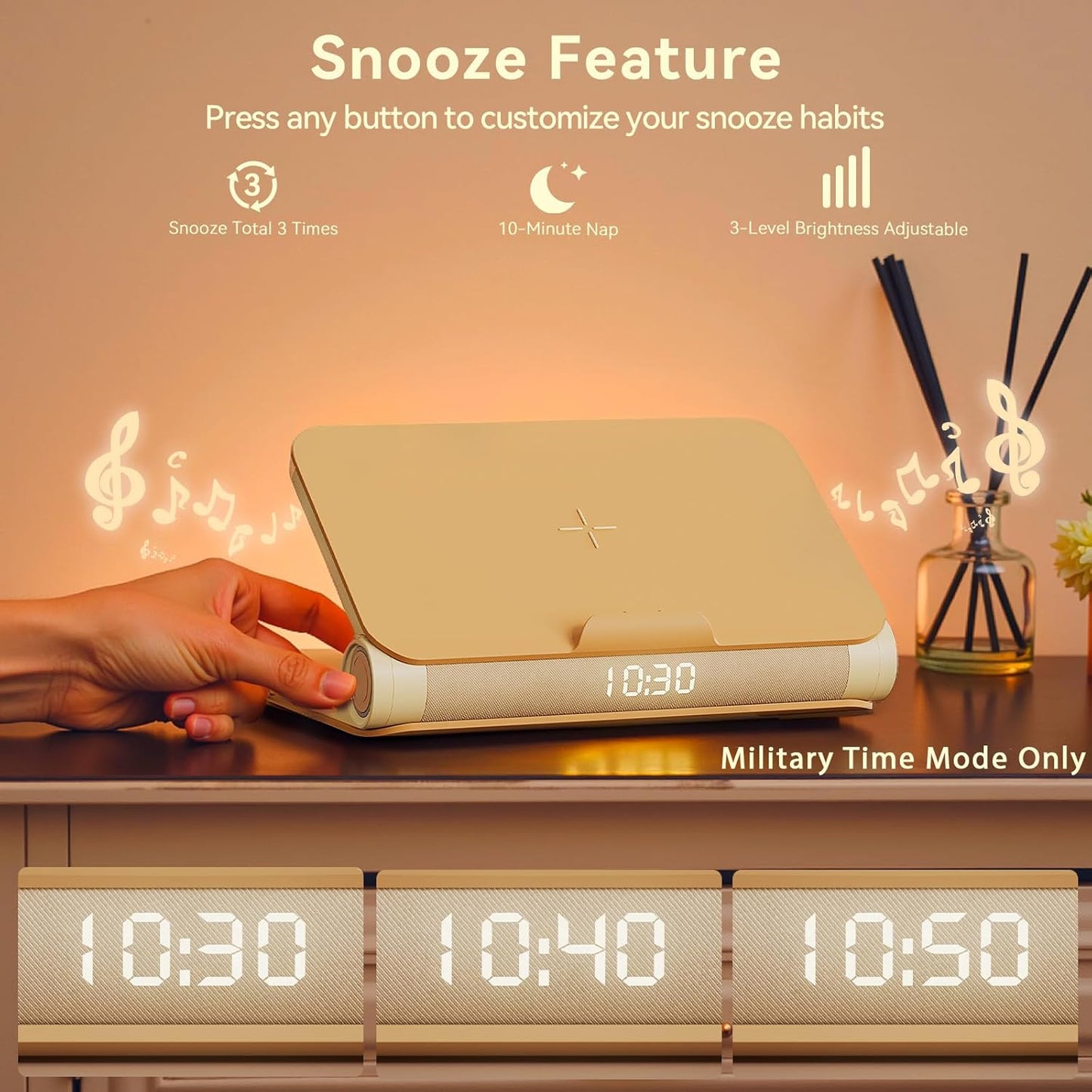 Reading Light Sunrise Alarm Clock Wireless Charging Bluetooth Speaker