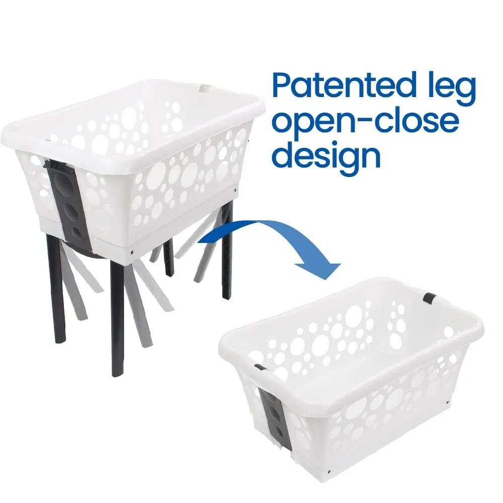 White Magic Laundry Basket on Legs | 50L Capacity