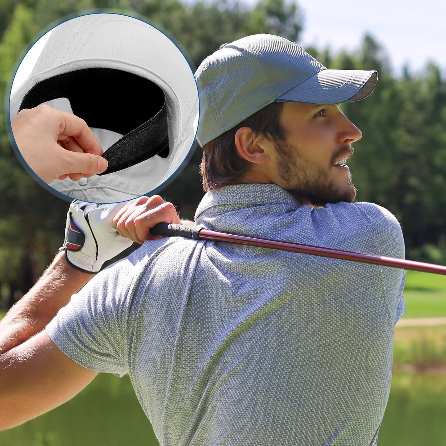 100 Pcs Hat Sweat Liner Shields Absorbing Pad Prevents Stains Protector Bands for Baseball Golf Cap Men Women