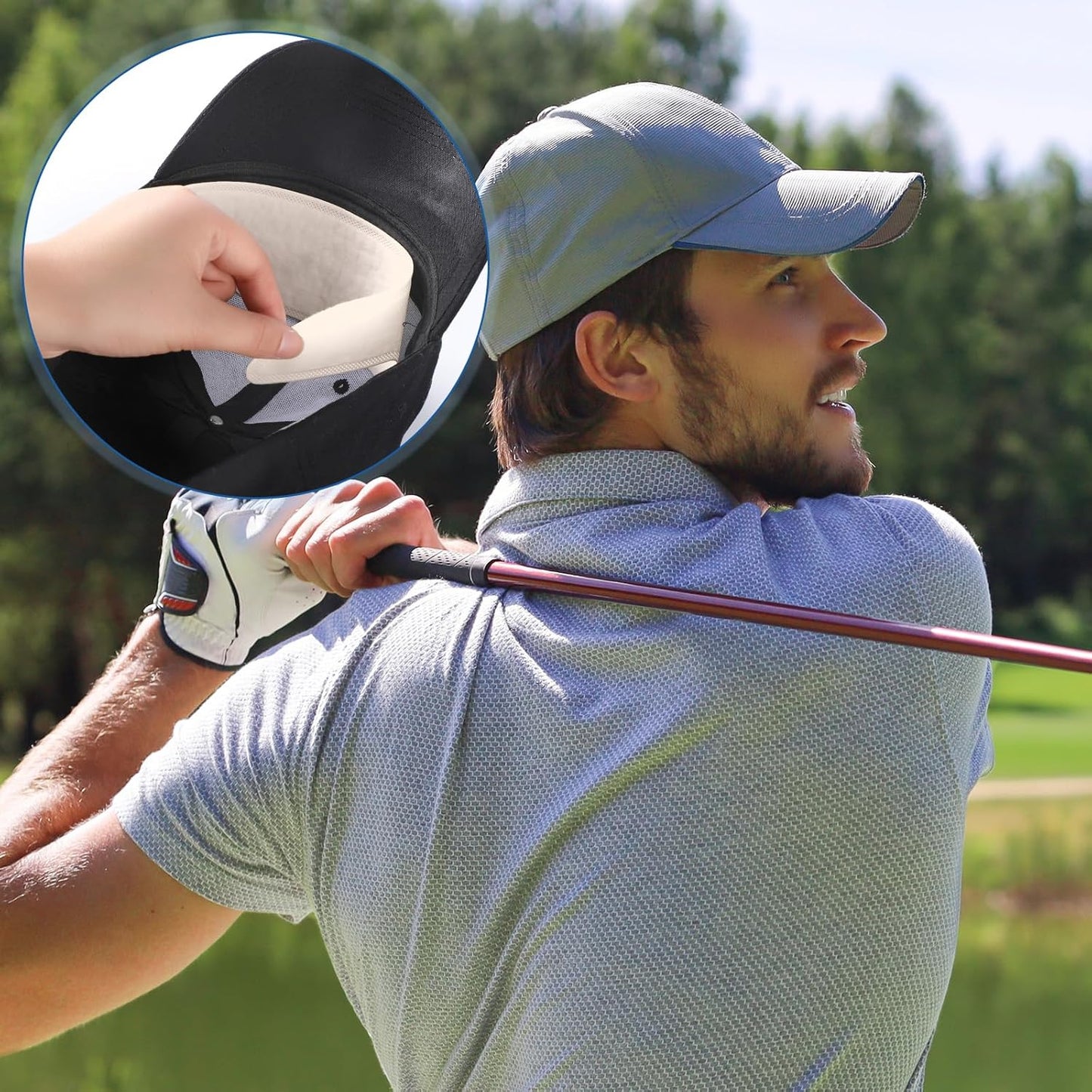 100 Pcs Hat Sweat Liner Shields Absorbing Pad Prevents Stains Protector Bands for Baseball Golf Cap Men Women