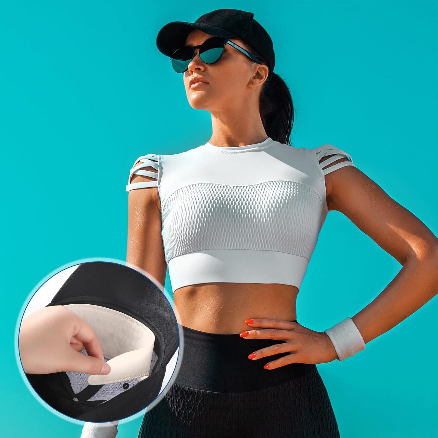 100 Pcs Hat Sweat Liner Shields Absorbing Pad Prevents Stains Protector Bands for Baseball Golf Cap Men Women