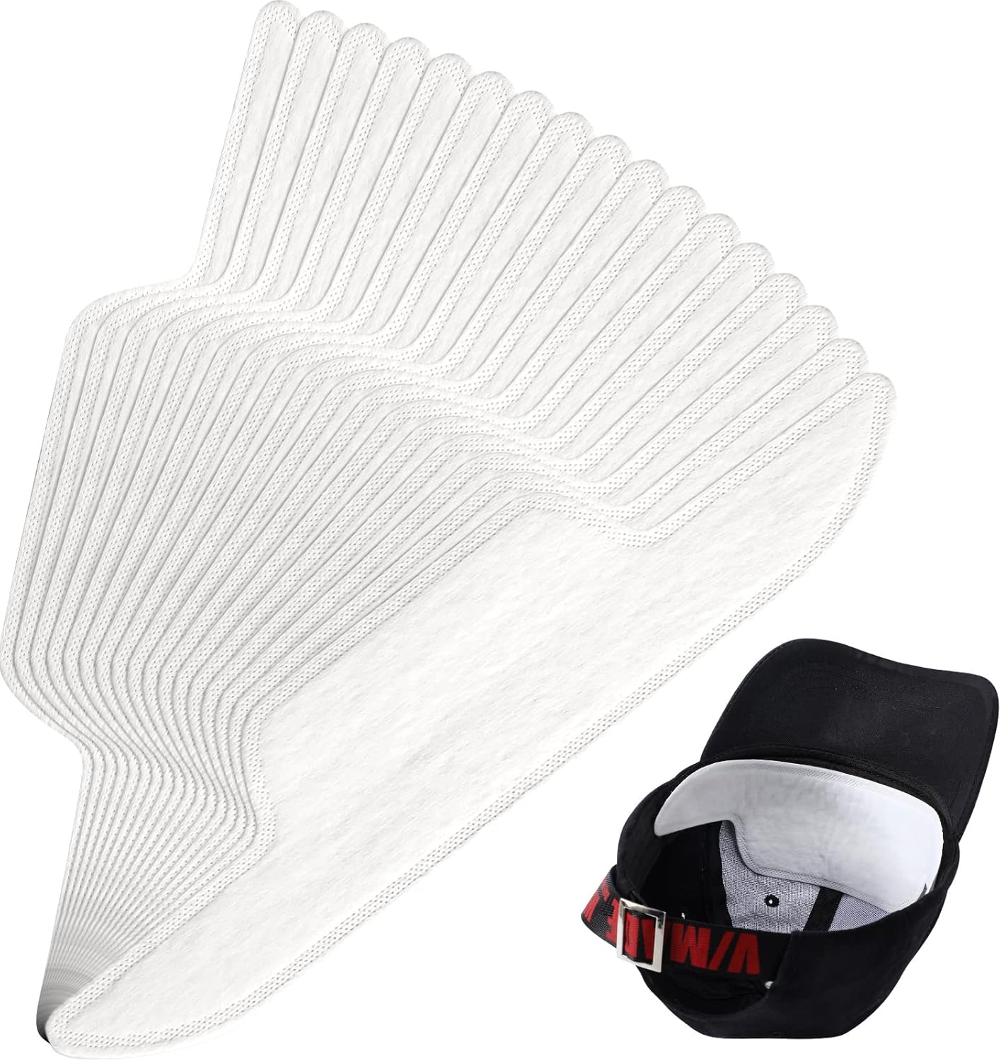 100 Pcs Hat Sweat Liner Shields Absorbing Pad Prevents Stains Protector Bands for Baseball Golf Cap Men Women