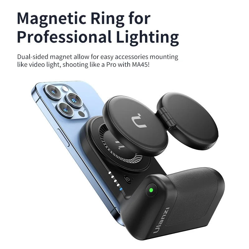 Magnetic Wireless Power Grip Mini Power Bank Grip for iPhone 16 15 14 13 Pro Pro Max Vertical&Horizontal Shooting