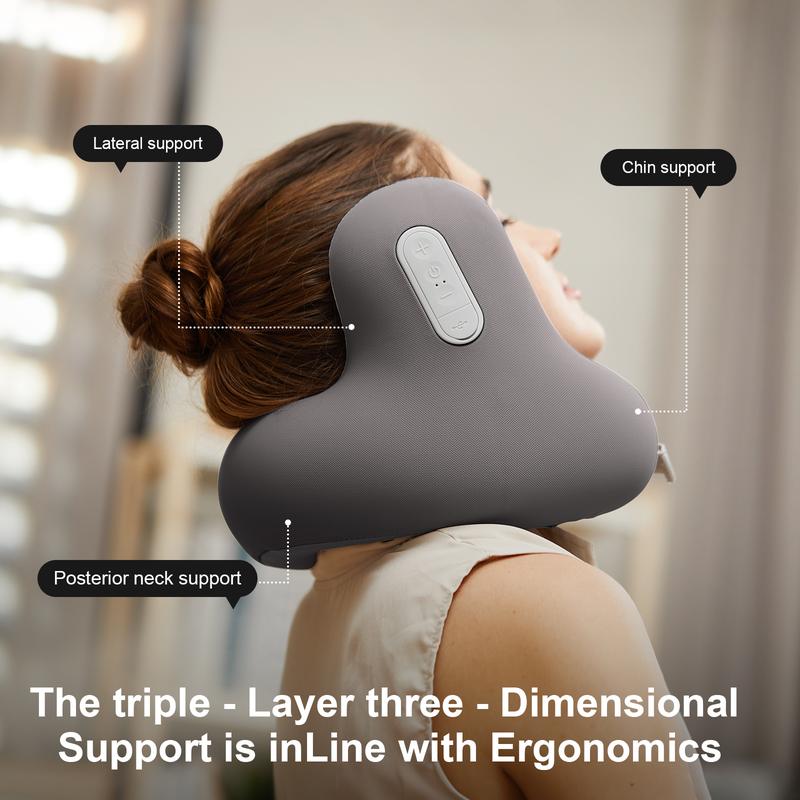 Travel Neck Pillow with Bluetooth Headset, Memory Foam Airplane Pillow for Head Support, Ergonomic Design Traveling Music Pillow for Home, Flight, Car