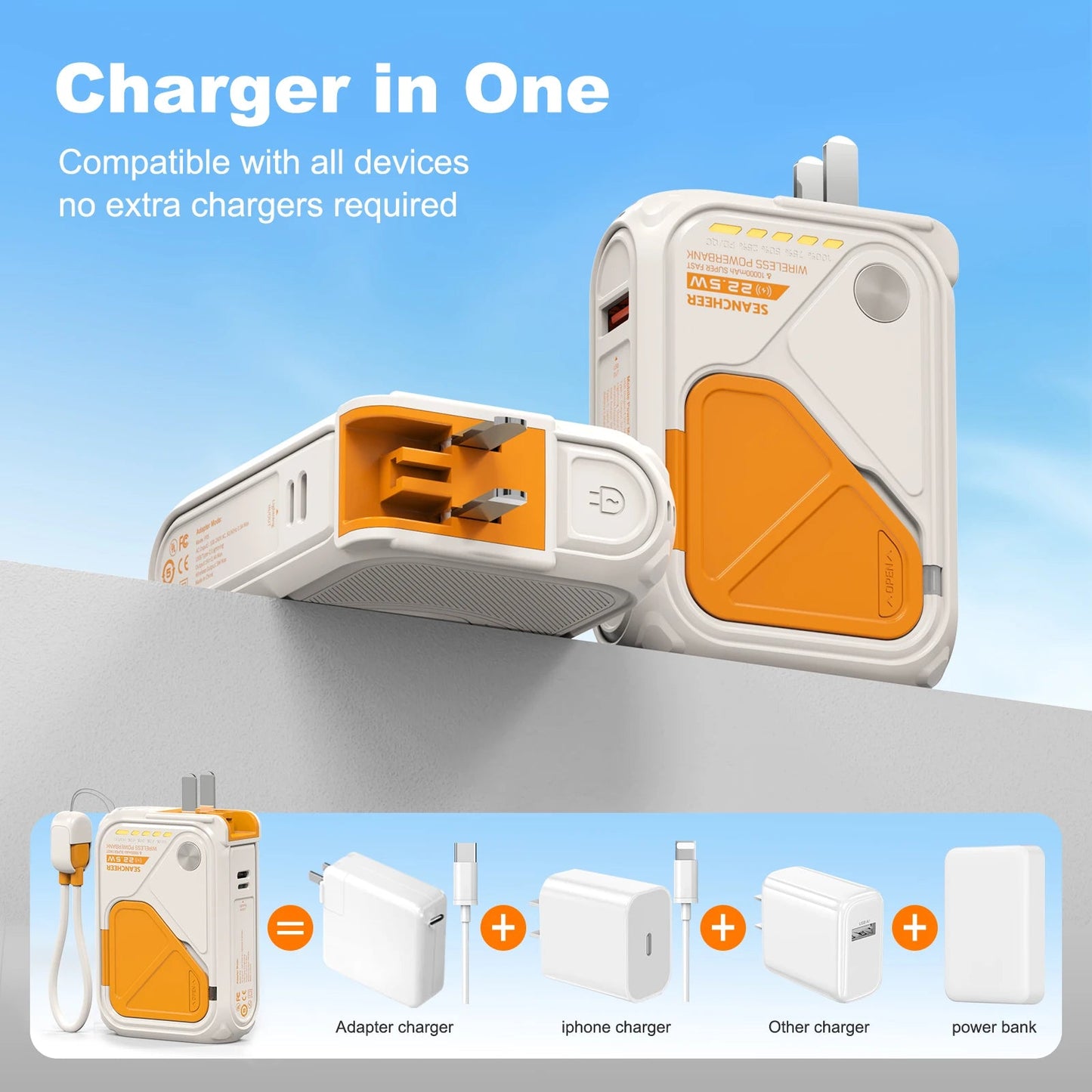 6 in 1 Powerbank (10000 mAh)