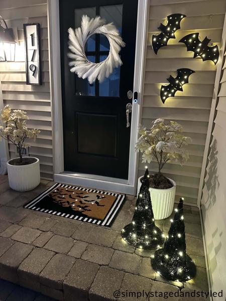 Set of three large light-up bat decorations