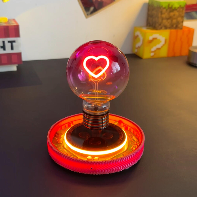 Magnetic Levitating Heart-Shaped Bulb Romantic Floating Light